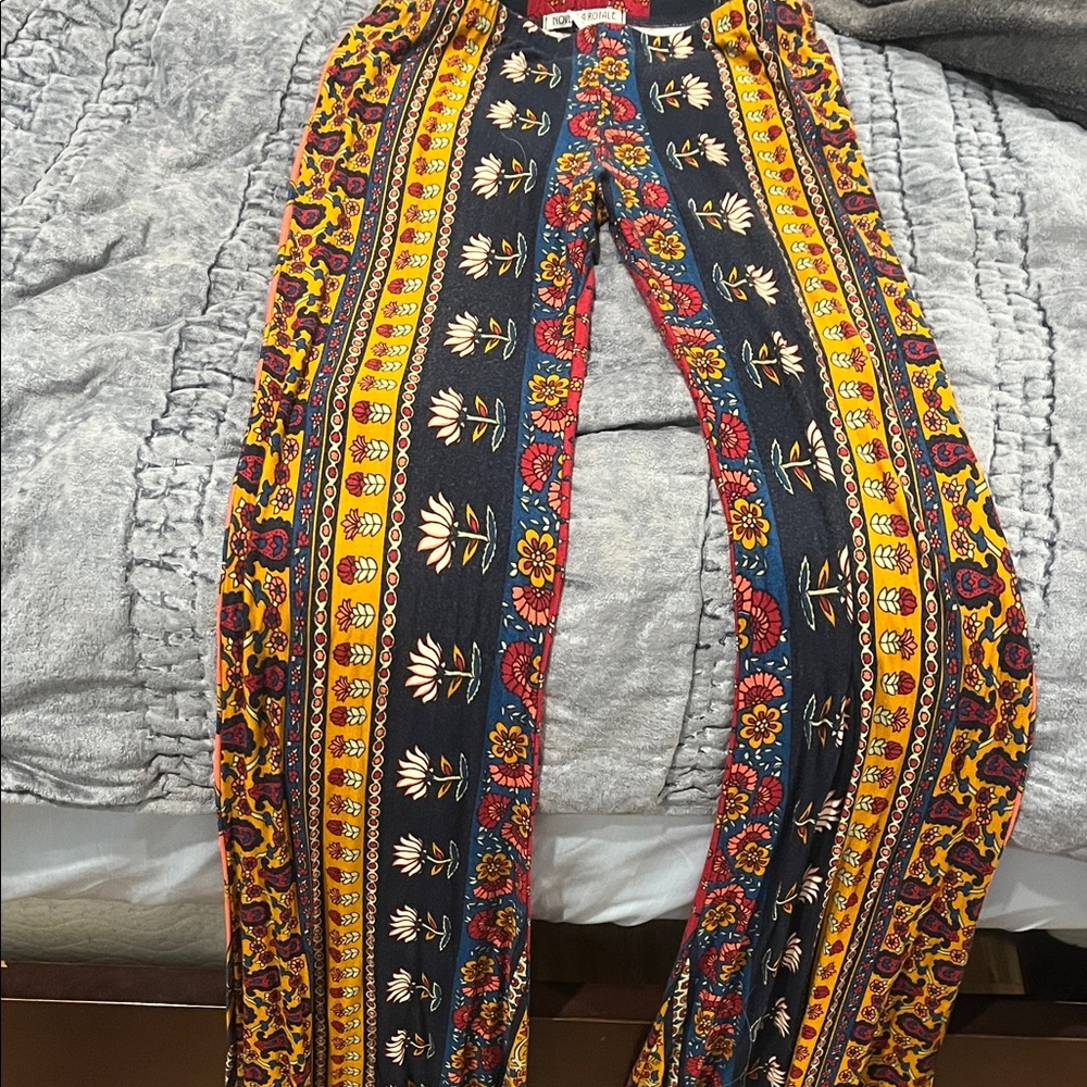 Novella Royale Floral Patterned Pants mustard ethnic floral